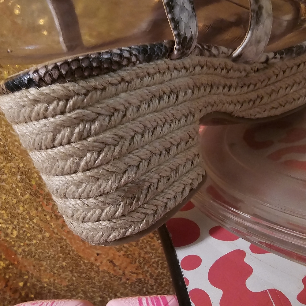 G NEW! Pool Day Heeled Sandal 👡 snakeskin multi color chic animal print - Picture 8 of 12
